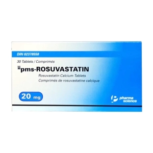 Pms-Rosuvastatin 20mg Pharmascience 3 vỉ x 10 viên (Rosuvastatin)