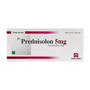 Prednisolon 5mg Nam Hà 2 vỉ x 20 viên