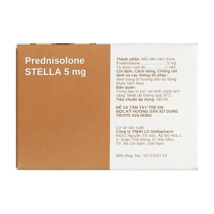 Prednisolone Stella 5mg 200 viên