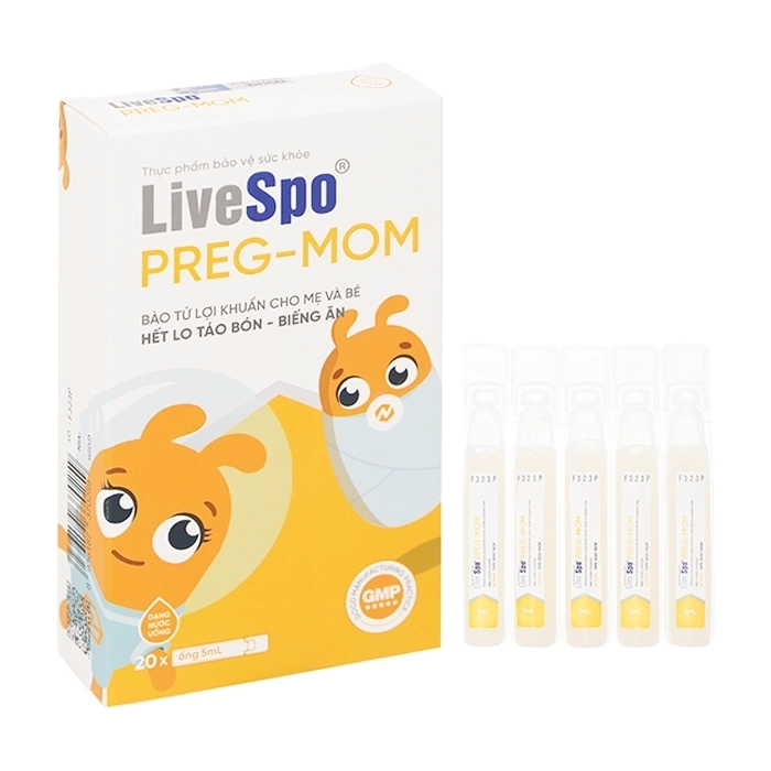 Preg-Mom Livespo 20 ống x 5ml - Nước uống bổ sung lợi khuẩn cho mẹ bầu