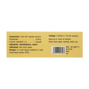 Prelone 0.5mg Phil Inter Pharma 3 vỉ x 10 viên (Dutasteride)