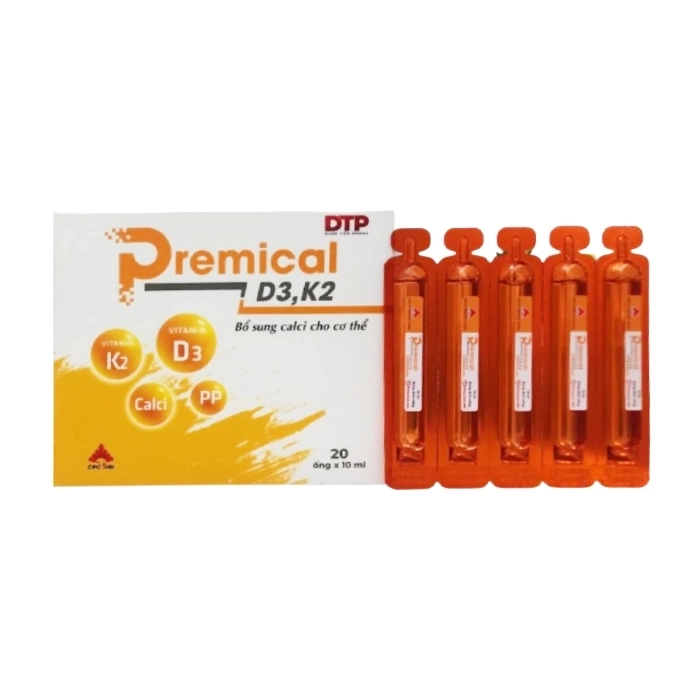 Premical D3 K2 CPC1 Hà Nội 4 vỉ x 5 ống x 10ml - Hỗ trợ phòng ngừa loãng xương
