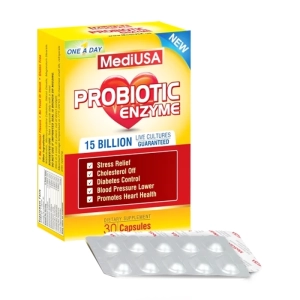 Probiotic Enzyme MediUSA 3 vỉ x 10 viên - Hỗ trợ giúp giảm Cholesterol