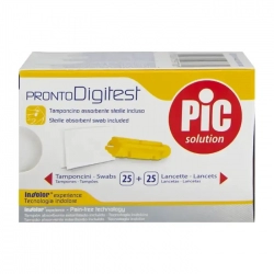 Pronto Digitest Pic Solution (25 kim + 25 miếng gạc) - Bộ lấy máu thử đường