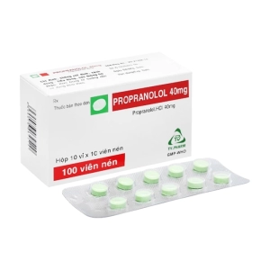 Propranolol 40mg TV.Pharm 10 vỉ x 10 viên Propranolol 40mg TV.Pharm 10 vỉ x 10 viên