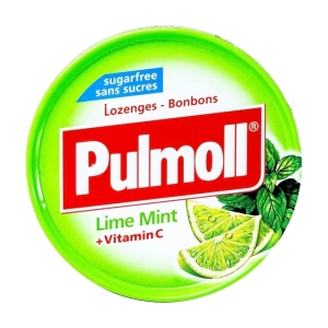 Pulmoll Lime Mint + Vitamin C 45g - Kẹo ngậm không đường