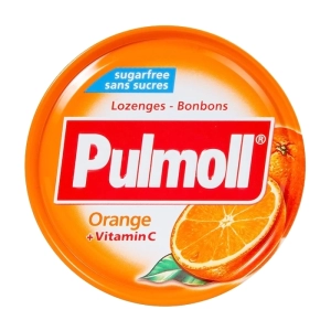 Pulmoll Orange + Vitamin C 45g - Kẹo ngậm không đường