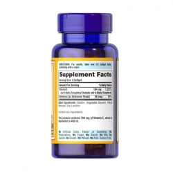 Puritan's Pride Vitamin E 184mg 400IU with Selenium 50 mcg, Chai 100 Viên Puritan's Pride Vitamin E 184mg 400IU with Selenium 50 mcg, Chai 100 Viên