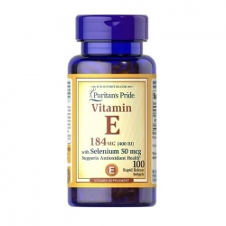 Puritan's Pride Vitamin E 184mg 400IU with Selenium 50 mcg, Chai 100 Viên Puritan's Pride Vitamin E 184mg 400IU with Selenium 50 mcg, Chai 100 Viên