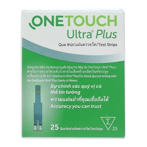 Que thử đường huyết OneTouch Ultra Plus, Hộp 25 que thử