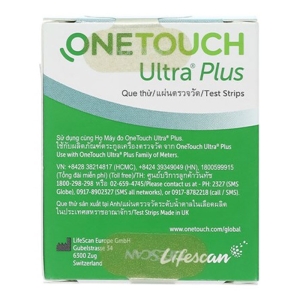 Que thử đường huyết OneTouch Ultra Plus, Hộp 25 que thử