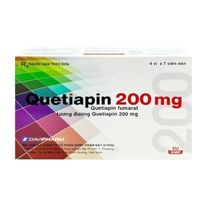 Quetiapin 200mg Davipharm 4 vỉ x 7 viên (Quetiapine - Queitoz-200)