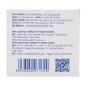 Quick-Nurse Yahon 6x3cm (100 miếng) - Gạc tẩm cồn