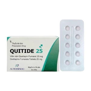 Quitide 25 Aurobindo 3 vỉ x 10 viên (Quetiapine)