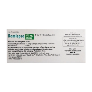 Ramlepsa Film-Coated Tablets 37.5mg/325mg Krka 3 vỉ x 10 viên (Paracetamol + Tramadol)