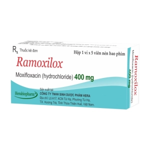 Ramoxilox 400mg Herabiopharm 1 vỉ x 5 viên (Moxifloxacin hydrochlorid)
