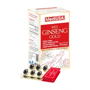 Red Ginseng Gold MediUSA 5 vỉ x 6 viên - Hỗ trợ bồi bổ sức khỏe