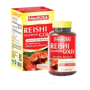 Reishi Mushroom Gold MediUSA 30 viên - Hỗ trợ huyết áp, đường huyết 