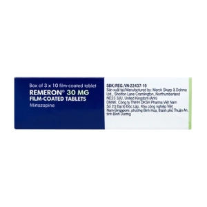 Remeron 30mg MSD 3 vỉ x 10 viên (Mirtazapine)