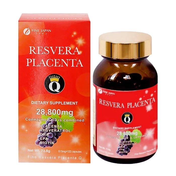 Resvera Placenta Q Fine Japan 120 viên - Hỗ trợ làm đẹp da Resvera Placenta Q Fine Japan 120 viên - Hỗ trợ làm đẹp da