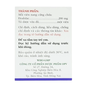 Rhumacap 200 OPV 10 vỉ x 10 viên (Etodolac)