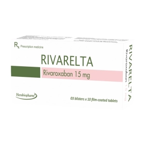 Rivarelta 15mg Herabiopharm 3 vỉ x 10 viên (Rivaroxaban)