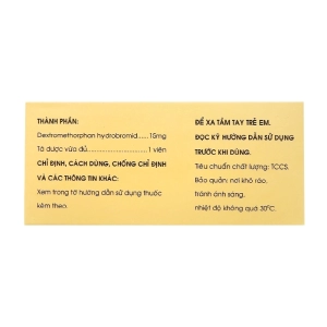 Rodilar 15mg Mekophar 10 vỉ x 10 viên (Dextromethorphan hydrobromid)
