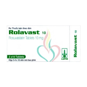 Rolavast 10 Lupin 2 vỉ x 10 viên (Rosuvastatin)