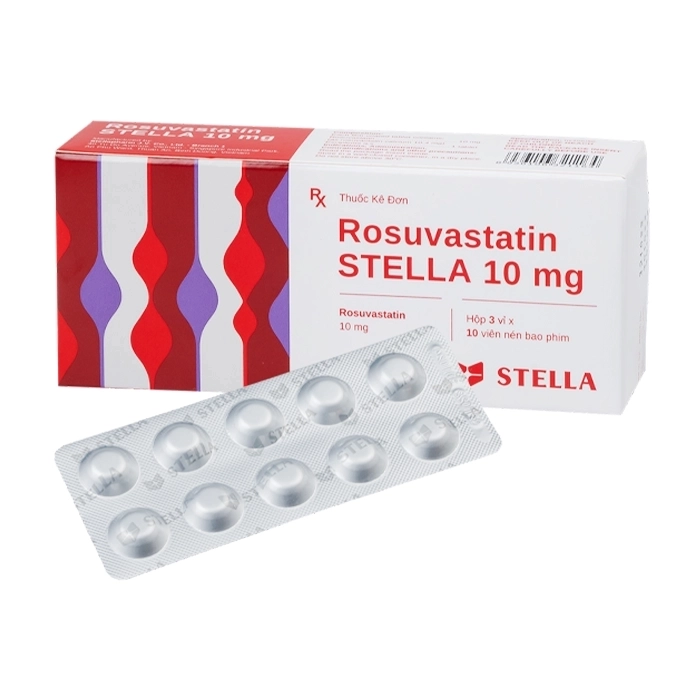 Rosuvastatin Stella 10mg 3 vỉ x 10 viên Rosuvastatin Stella 10mg 3 vỉ x 10 viên