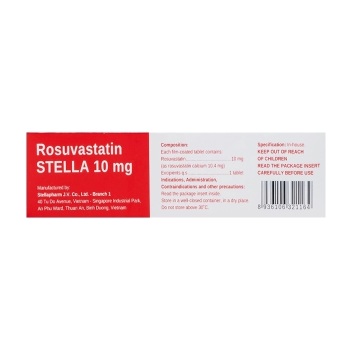 Rosuvastatin Stella 10mg 3 vỉ x 10 viên