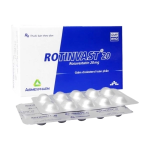 Rotinvast 20 Agimexpharm 3 vỉ x 10 viên (Rosuvastatin)