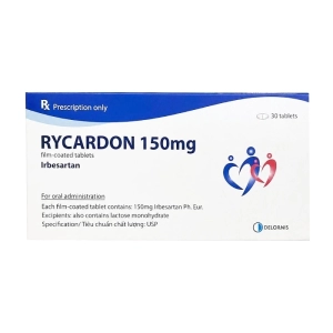 Rycardon 150mg Delorbis 3 vỉ x 10 viên (Irbesartan)