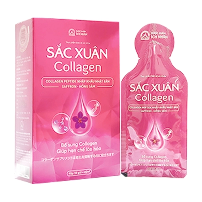 Sắc Xuân Collagen Ích Nhân 10 gói x 25ml - Bổ sung collagen