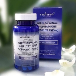 Viên uống trắng da Sakura White Advance L -Glutathione Complex 1600mg