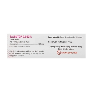 Salbutop 0.042 CPC1 Hà Nội 2 vỉ x 5 ống Salbutop 0.042 CPC1 Hà Nội 2 vỉ x 5 ống