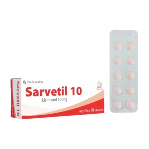 Sarvetil 10 Fremed 3 vỉ x 10 viên (Lisinopril)