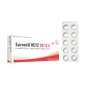 Sarvetil HCTZ 20/12.5 Fremed 3 vỉ x 10 viên (Lisinopril + Hydrochlorothiazide)