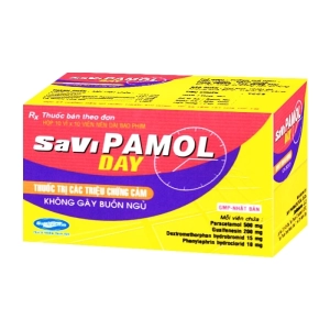 SaviPamol Day Savipharm 10 vỉ x 10 viên (Paracetamol + Guaifenesin + Dextromethorphan + Phenylephrin)