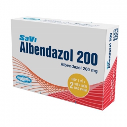 Savi Albendazol 200 Savipharm 1 vỉ x 2 viên (Albendazol)