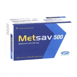 Metsav 500 Savipharm 10 vỉ x 10 viên (Metformin) Metsav 500 Savipharm 10 vỉ x 10 viên (Metformin)
