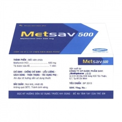 Metsav 500 Savipharm 10 vỉ x 10 viên (Metformin) Metsav 500 Savipharm 10 vỉ x 10 viên (Metformin)