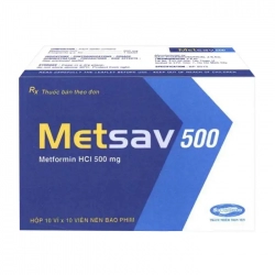Metsav 500 Savipharm 10 vỉ x 10 viên (Metformin) Metsav 500 Savipharm 10 vỉ x 10 viên (Metformin)