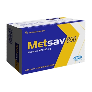 Metsav 850 Savipharm 10 vỉ x 10 viên (Metformin) Metsav 850 Savipharm 10 vỉ x 10 viên (Metformin)
