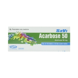Savi Acarbose 50 Savipharm 10 vỉ x 10 viên (Acarbose)