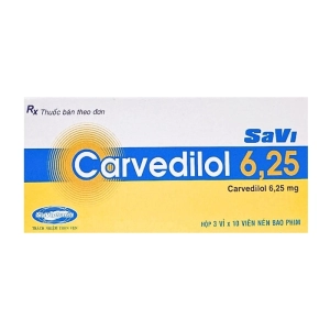Savi Carvedilol 6.25 Savipharm 3 vỉ x 10 viên Savi Carvedilol 6.25 Savipharm 3 vỉ x 10 viên