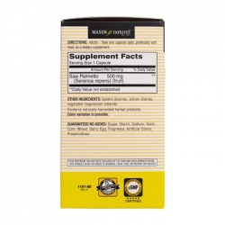 Saw Palmetto 500mg Mason Natural 60 viên - Hỗ trợ phì đại tuyến tiền liệt Saw Palmetto 500mg Mason Natural 60 viên - Hỗ trợ phì đại tuyến tiền liệt