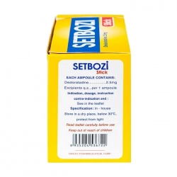 Setbozi Stick 2.5mg 20 ống x 5ml - Giảm viêm mũi dị ứng Setbozi Stick 2.5mg 20 ống x 5ml - Giảm viêm mũi dị ứng