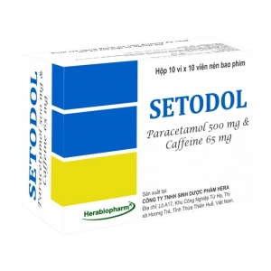 Setodol Herabiopharm 10 vỉ x 10 viên (Paracetamol + Caffeine)