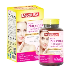 Sheep Placenta Collagen Hyaluronic Acid MediUSA 60 viên - Hỗ trợ chống lão hóa