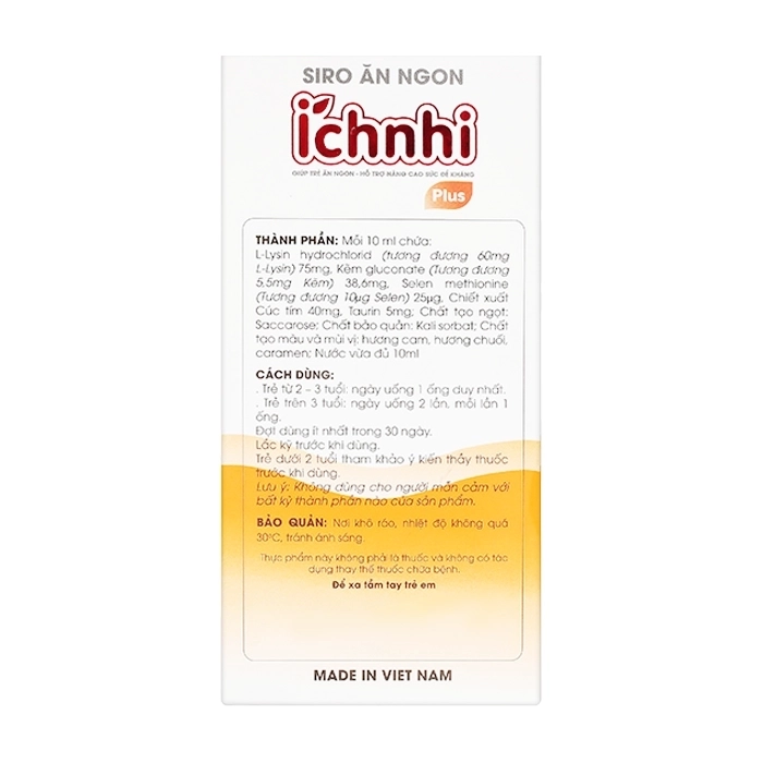 Ích Nhi Plus Nam Dược 20 ống x 10ml - Siro ăn ngon